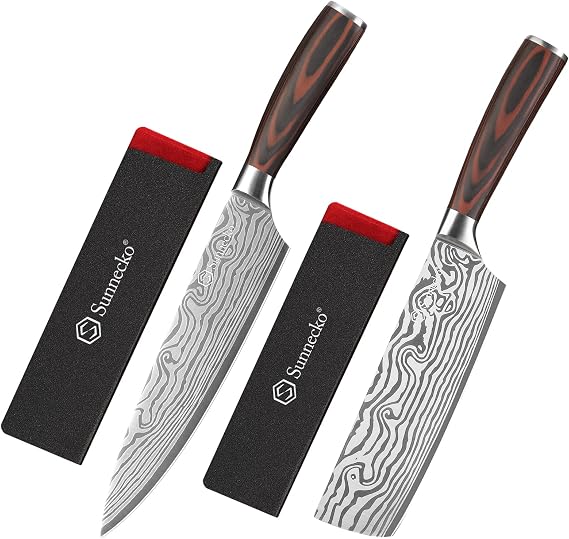 Sunnecko Chef Knife & Nakiri Knife