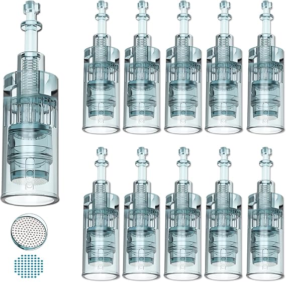 Dr.pen Ultima M8 Nano-R Replacement Cartridges, Original Dr Pen Replacement Part for Microneedling Pen M8 Model, Authentic Disposable Replacement Cartridges (Nano-R, 10Pcs)