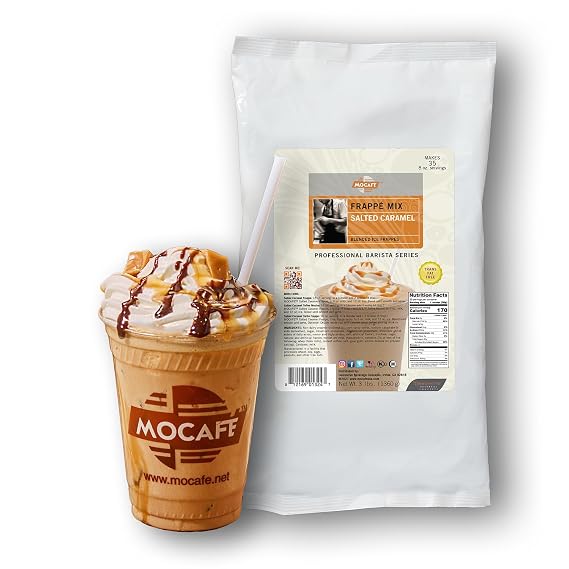 MOCAFE Salted Caramel Latte Mix, Frappe or Hot Drink Powder, 3 lbs. bag | Instant cafe style drink, Colombian Coffee, Crave-Worthy Specialty beverage