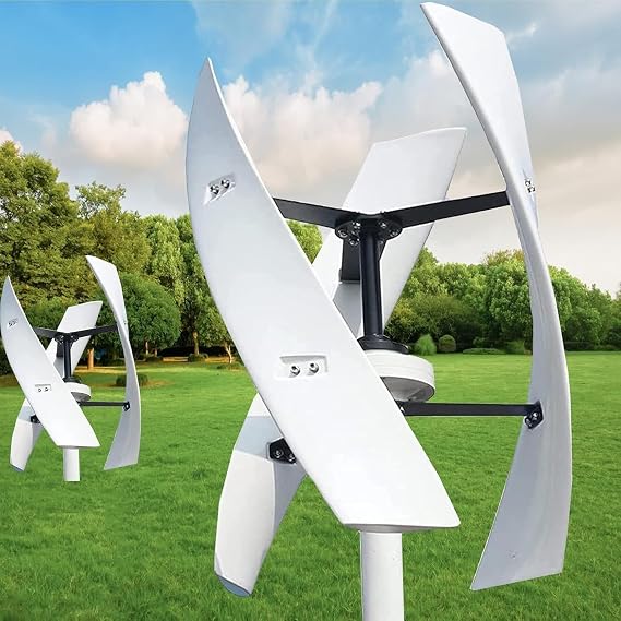 Wind Turbine Generator Kit, 20000W Vertical Axis Wind Turbine Generator, Generator with Controller on Grid Inverter Vertical Axis Wind Turbine for Home(48V)