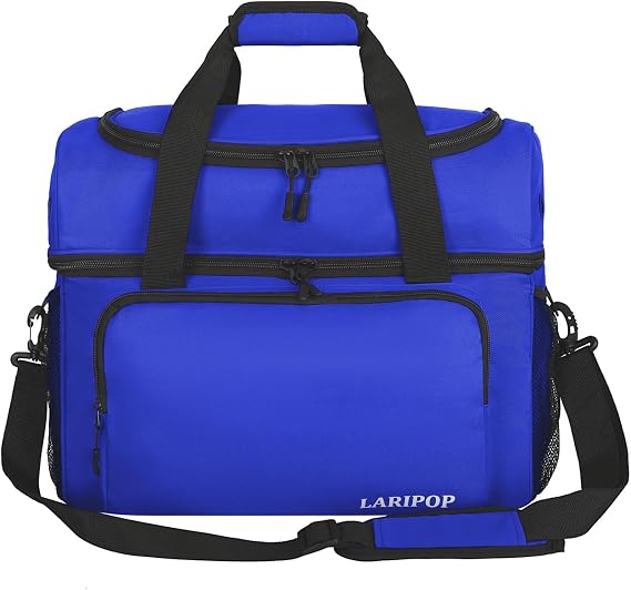 LARIPOP 2 Ball Bowling Bag Double Bowling Ball Carrier with Padded Holder, Shoe Compartment for Men Women Bowling League & Tournament