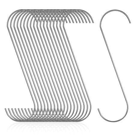 Shimeyao 50 Pcs 6 Inch Powder Coating S Hooks Large S Hooks for Hanging, Vinyl Coated Heavy Duty Hanger for Hanging Jeans Plants Jewelry Pot Pan Cups Towels