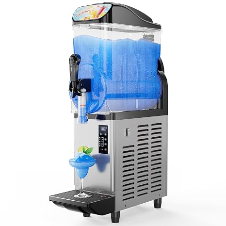 Commercial Slushie Machine 4 Gal/15 L, 110V Commercial Slushy Machine-5 Presets for Margaritas, Cocktails, Frappes, Smoothies, Milkshakes-15-45
