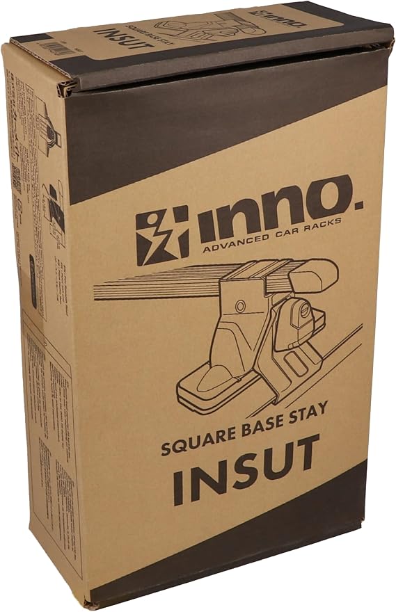Carmate Inno Square Base Smooth Roof Type Mount Bracket for N Box/Freed/Delica D:5 / Prius/Probox/Shuttle etc. Base Mount Basic Mount Torque Knob Key Lock Nut Locking System Carrier Roof Carrier Base