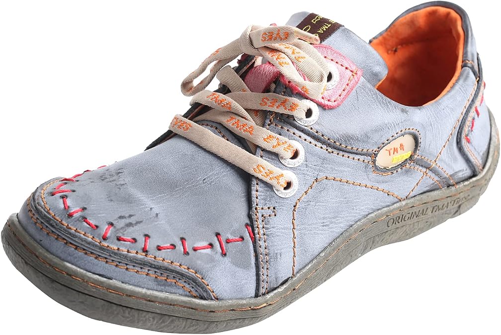 Women's Leather Hand Stitching Walking Travel Shoes Casual Lightweight Comfort Fashion Sneaker