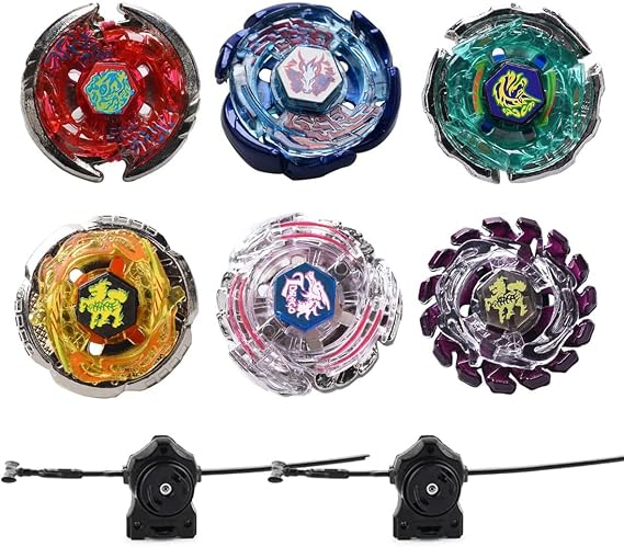 Gyros Beyburst Battle Tops Metal Fusion Starter Set with Stickers 2 Launchers