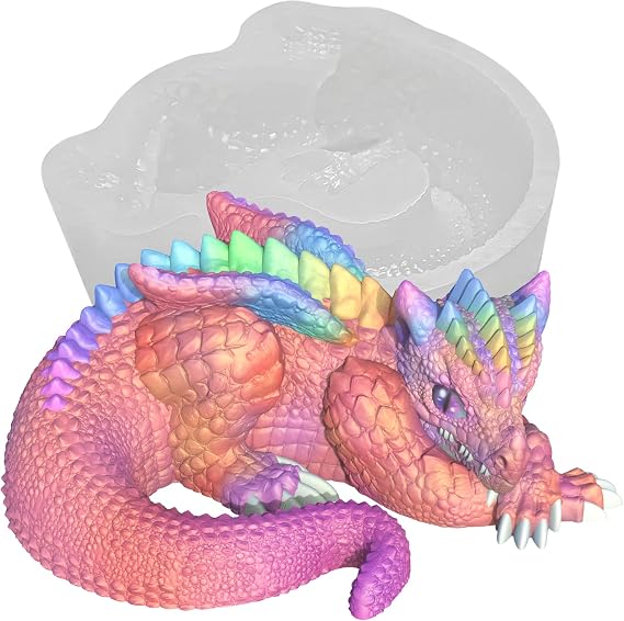 Pink Dragon 3D Epoxy Resin Silicone Mold, Craft, Polymer Clay, Plaster