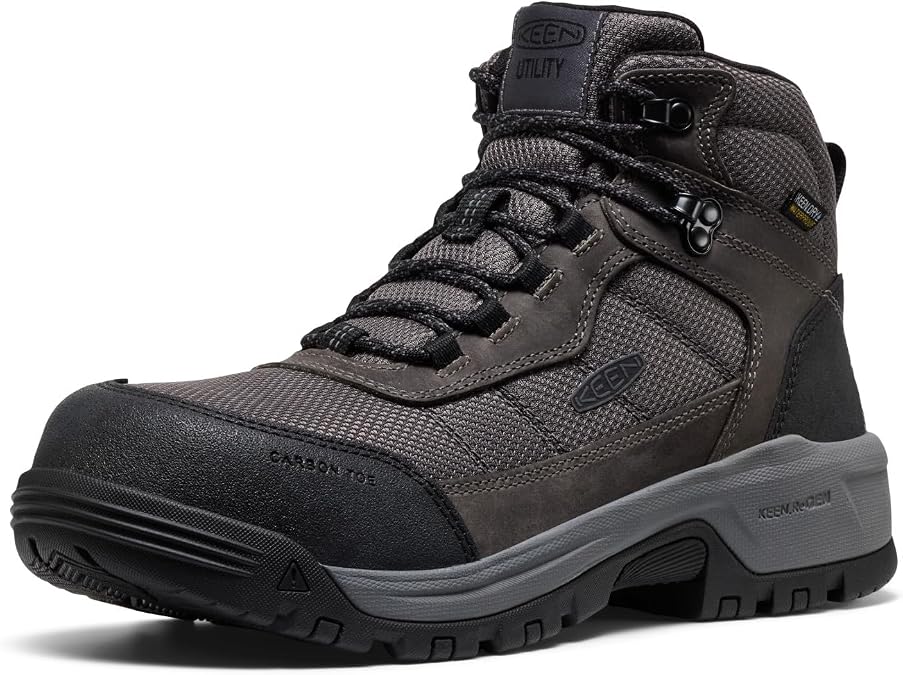 KEEN Utility Men's Skokie Hiker Style Mid Height Composite Toe 90 Degree Waterproof Work Boots