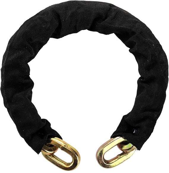 2 Feet Hardened Steel Security Chain 10KS 3/8" Thick Bike Chain | Heavy Duty Square Link Chain for Bikes, Motorcycles, Protected from Prying, Sawing, and Cutting