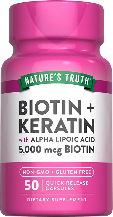 Nature's Truth Beauty Complex | 5000 mcg of Biotin | 50 Capsules | With Keratin and Alpha Lipoic Acid | Non-GMO & Gluten Free Supplement