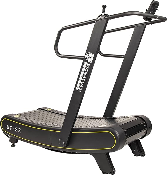 Signature Fitness SF-S2 Sprint Demon - Motorless Curved Sprint Treadmill with Adjustable Levels of Resistance - Drastically Increases Intensity of Running and Walking,Black