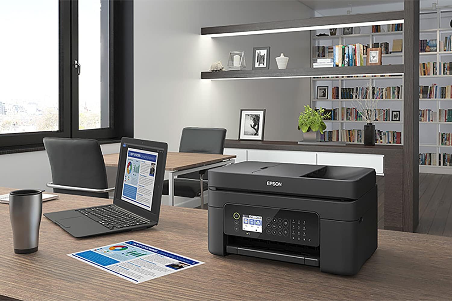 Epson EcoTank ET-4800 Wireless All-in-One Supertank Color Inkjet Printer, White - Print Copy Scan Fax - 10.0 ppm, 5760 x 1440 dpi, 8.5 x 14, Voice Activated, 30-Sheet ADF, Ethernet