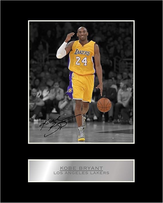 Iconic Pics Kobe Bryant Signed Los Angeles Lakers Sports Wall Art Print