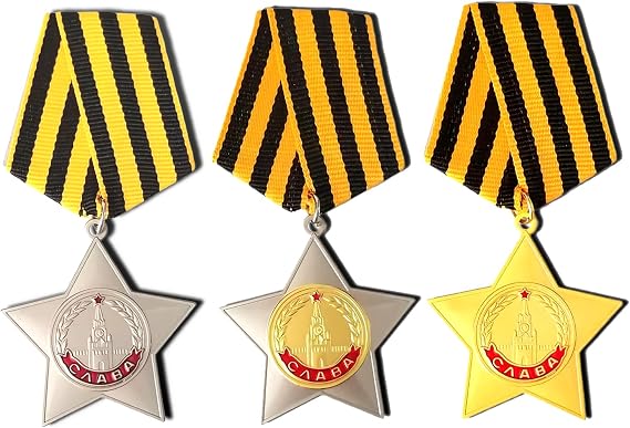 Soviet Order of Glory (3rd, 2nd, 1st Class) Full Set USSR WWII Military Award Replica