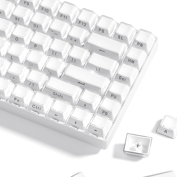Womier Keycaps - Lusterfly Jelly Keycaps White 60 65 75 100 Percent
