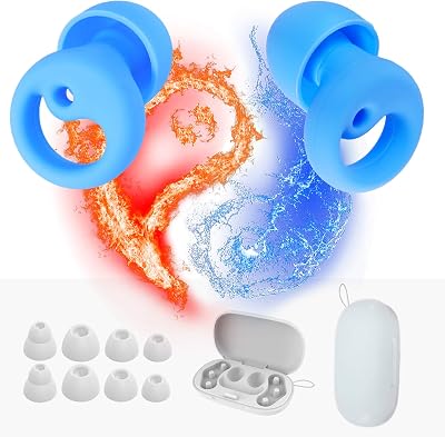 Ear Plugs for Sleeping, Made of Ultra-Comfortable Silicone, Noise Reduction Reusable Earplugs for Social Gatherings, Work, Sleeping, Concerts, Parenting, Conversation – 34DB Noise Reduction Blue