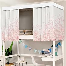 Dormitory Bunk Bed Curtain, Blackout Curtains Students Dorm Bed Canopy Privacy Curtain for Girls Sleeper Bunk Dustproof Bed Shading Tent Moveable Curtains (Pink Lavender,Top)