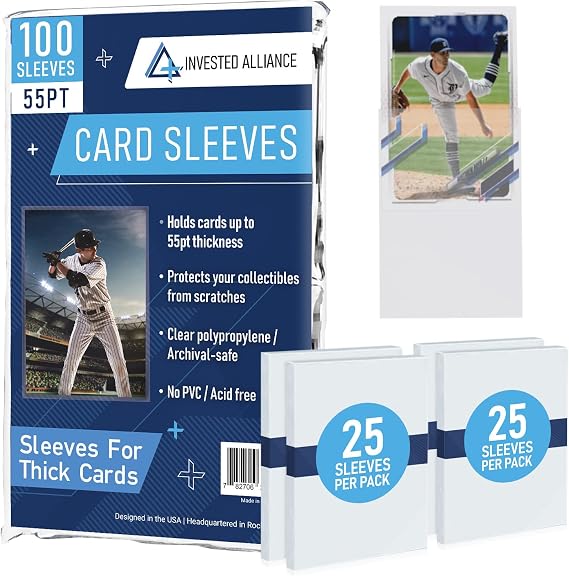 Premium Penny Sleeves for Trading Cards | Soft Trading Card Sleeves for Baseball Cards, Ultra Clear Plastic Pro Sports Card Sleeve, Football, MTG Collector Sleeve (Standard + Thick Options Available)