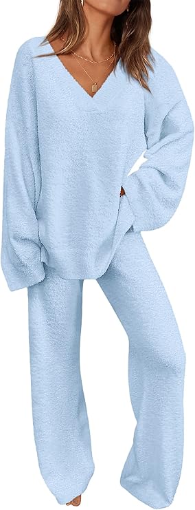 PRETTYGARDEN Lounge Sets for Women Two Piece Sweaters Pajama Set Fall Fashion 2026 Loungewear Outfits Matching Winter Clothes