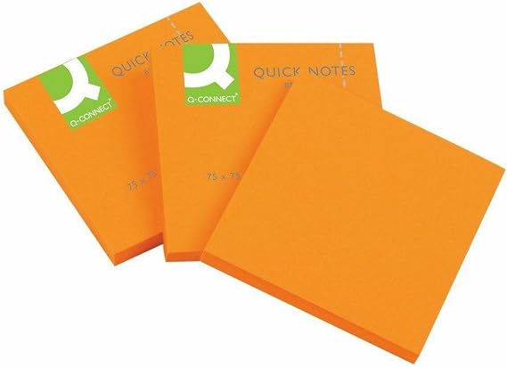 Q-Connect KF10517 Sticky Notes Neon Orange