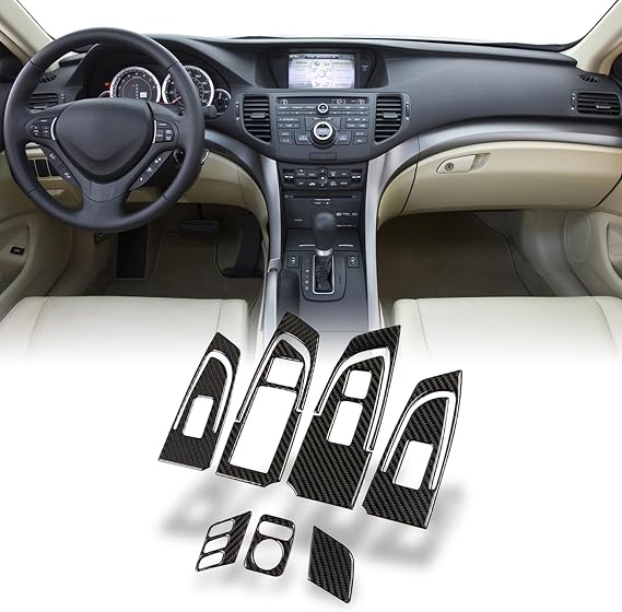 AeroBon Real Carbon Fiber Switch Panel Trim for Acura TSX 2009-2014