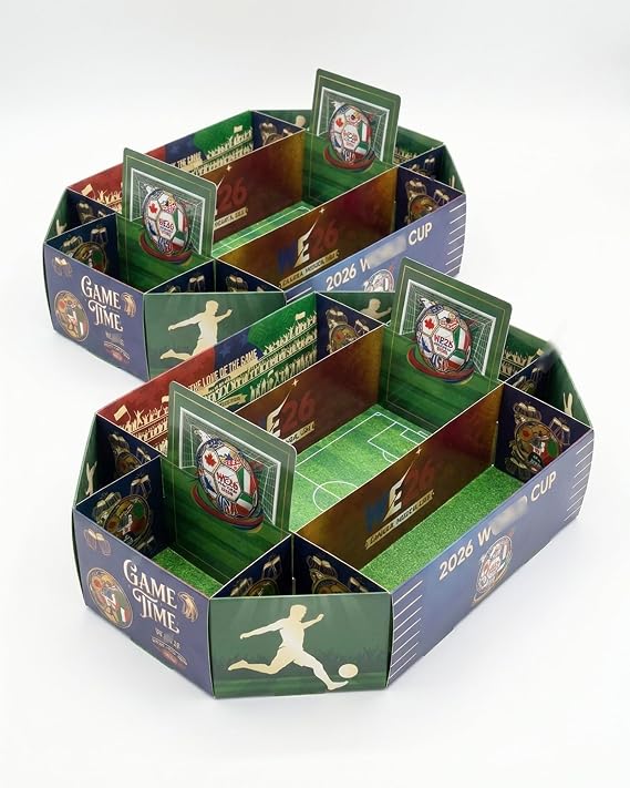2026 Football Tournament Soccer Snack Tray Set of 2 - Foldable Paper Food Tray for Game Day Decorations, Soccer Birthday Party Supplies, Football Party Decorations, Tailgating Snack Serving Accessory