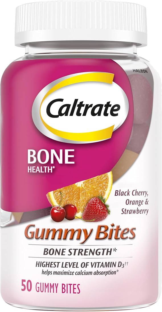 Caltrate Gummy Bites 600 Plus D3 Vitamin D and Calcium Supplement, 50 Count