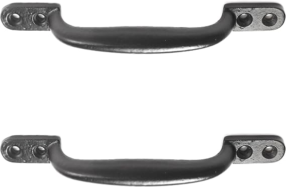 2X Black Cast Iron 6"/150mm Hot Bed Handles Door/Shed/Garden Gate D Pull Handles