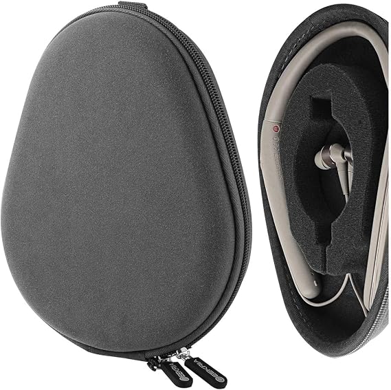 Geekria Shield Case for Neckband Bluetooth Headphones, Replacement Hard Shell Headset Travel Carrying Bag with Charger Storage, Compatible with LG Tone BCS-700 Earbuds