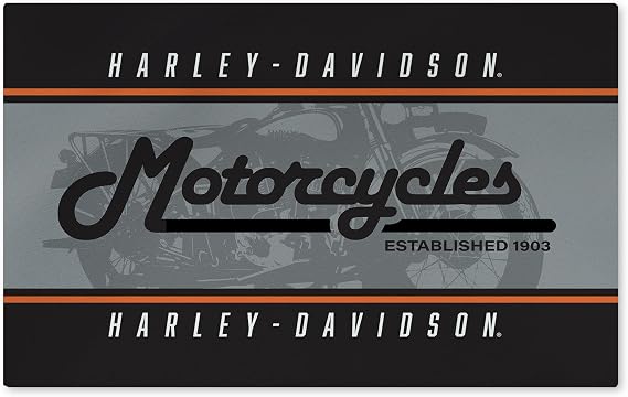 Northwest Harley-Davidson Washable Area Rug, Vintage Stripes, 20 x 32 in