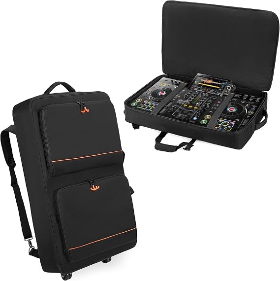 Rexmica DJ Controller Bag Backpack with Wheel Compatible with Pioneer Mixer