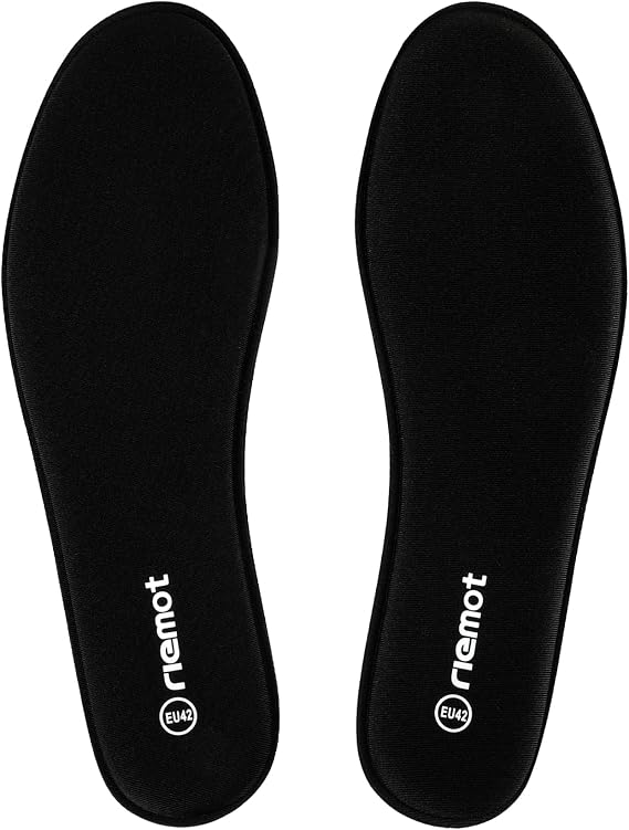 riemot Memory Foam Shoe Insoles for Women and Men Black-8mm EU 39
