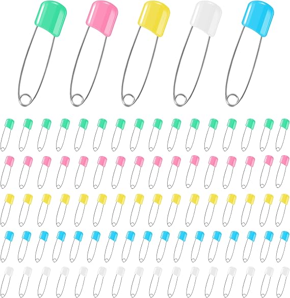110 Pcs Stainless Steel Baby Diaper Pins, 2.1 Inch Safety Pins