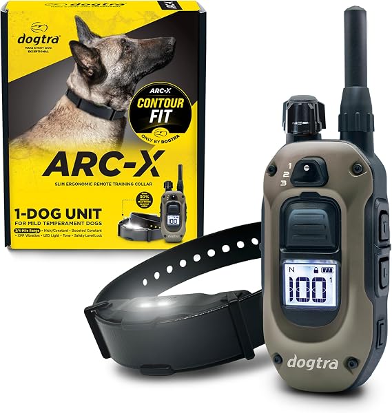 Dogtra ARC-X E-Collar for Dog Training - 3/4 Mile Range, for Dogs 15 lbs+, Slim Design, IPX9K Waterproof, 100 Stimulation Levels, Vibration, Tone, Rechargeable - Dog Owners and Professional Trainers