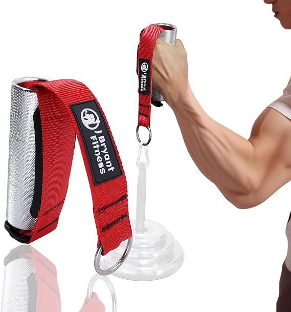 J Bryant Arm Wrestling Exercise Handle 2-inch Metal Grip Wrist and Forearm Exerciser Pulldown Triceps Rope Workout