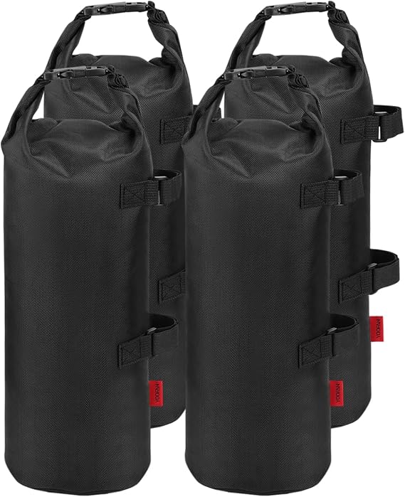 YOOFAN Heavy Duty Sand Bags for Canopy Legs (Set of 4) 1680D Waterproof Oxford Fabric with Upgraded Hook & Loop Straps Ideal Weights for Tent, Gazebo, Bounce House
