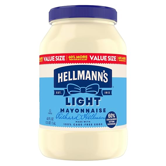 Hellmann's Creamy Light Mayonnaise Light Mayo Made with Cage Free Eggs 48 FL oz