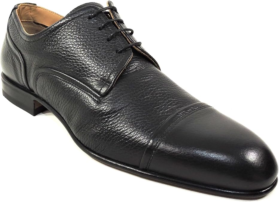 Men's Black Soft Leather Comfort Oxford Shoes, 43 EU