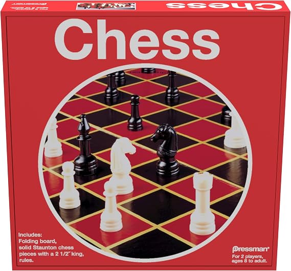 Pressman Toy Chess in Box, Red, 5"