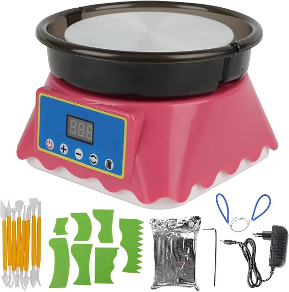Electric Pottery Wheel, Mini Pottery Wheel with Shaping Tools