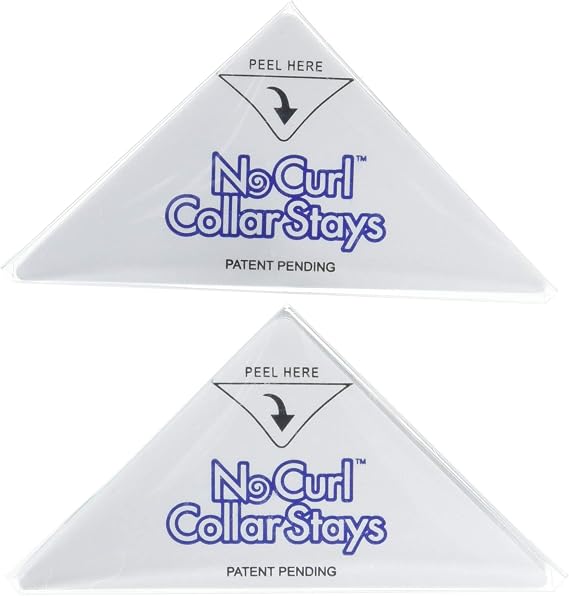 No Curl Collar Polo Shirt Collar Stays 20 Pair Refill Pack: Peel-&-Stick, Temporary