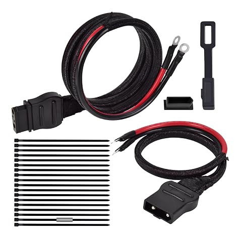 21294 61169 2-Pin Battery Cable Truck and Plow Side Fit for Western Fisher Snow Plows Power Cable Wire Harness with Dust Cover Replace 8274