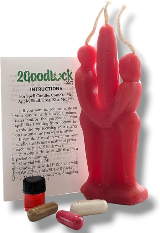 Red 6" Inch Lovers Adam & EVE Unity Couple Candle KIT - Love Ritual - Fall in Love with Me Spell. Vela De Amor, Union Y Enamorate De Mi Ritual Y Embrujo.