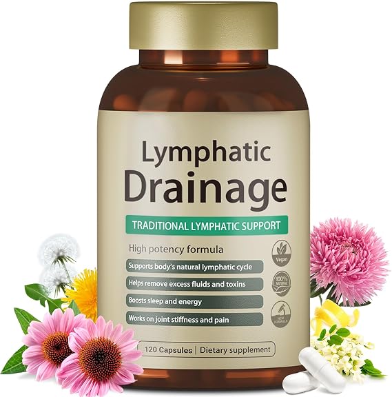 Lymphatic Drainage Capsules, 120 Capsules, 2 Month Supply | Dandelion Extract, Cleavers Extract, Supports Cellulite Reduction, Supports Lymphatic Drainage, Supports Immune Health