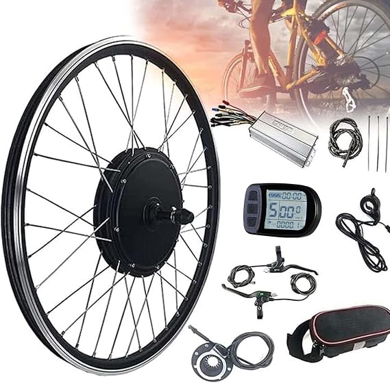 48V 500W/1000W/1500W Electric Bicycle Conversion Kit Conversion Kit with Front Wheel Electric Bicycle Motor with PAS System eBike Conversion Kit with KT-LCD5 Display 48V1500W-29
