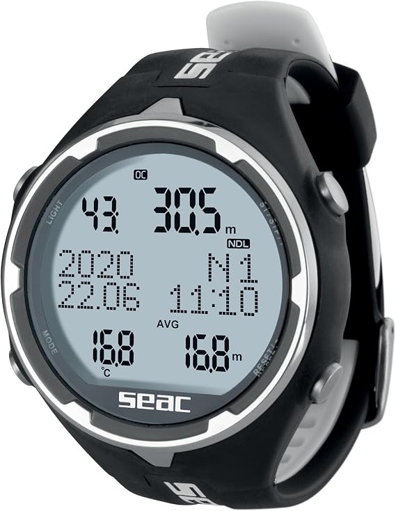 Seac Action Dive Computer - Scuba & Freediving Mode, Dive Logbook, Planner, Safety Alarms