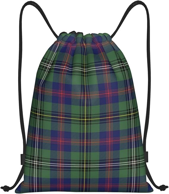 Drawstring Backpack String Bag Selkirk Tartan Sackpack for Sports Gym Small