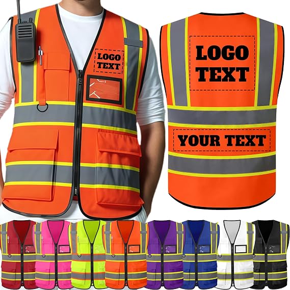 Custom Safety Vest Customized High Visibility Vests with Logo Name Personalized Two-tone Reflective Vests Men Women