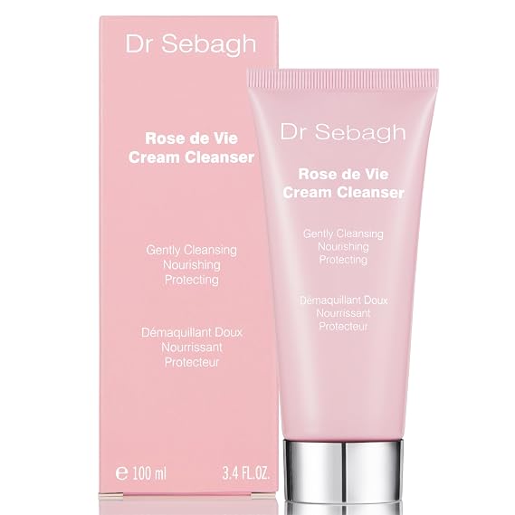 Dr Sebagh Rose de Vie Cream Cleanser (3.4 fl oz) - Gentle Facial Cleanser & Makeup Remover - Hydrating Skin Cleanser for Dry & Sensitive Types - Luxury Facial Cleansing Product