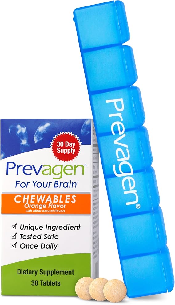 Prevagen Regular Strength Orange Chewables, 7-Day Pill Minder, 1-Pack